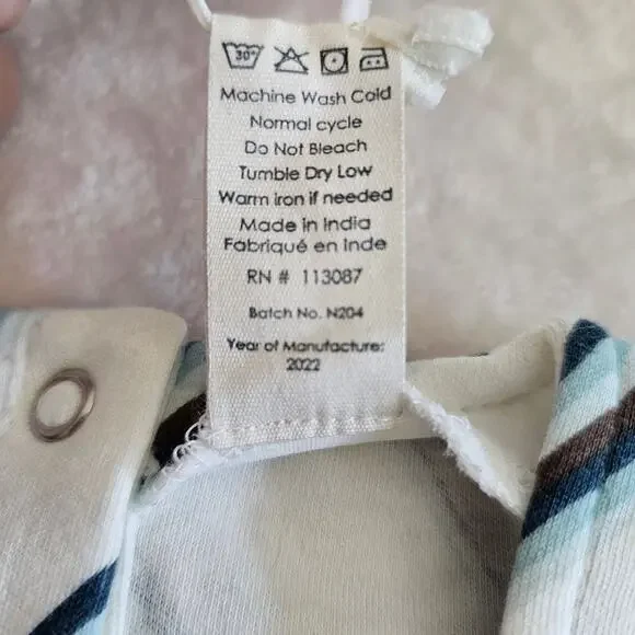 Kate Quinn NWT 12-18m 70 Stripe LS Ballerina Bodysuit  Organic Cotton - Picture 5 of 6